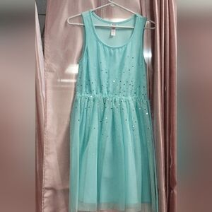 Kids Aqua Sleeveless Dress